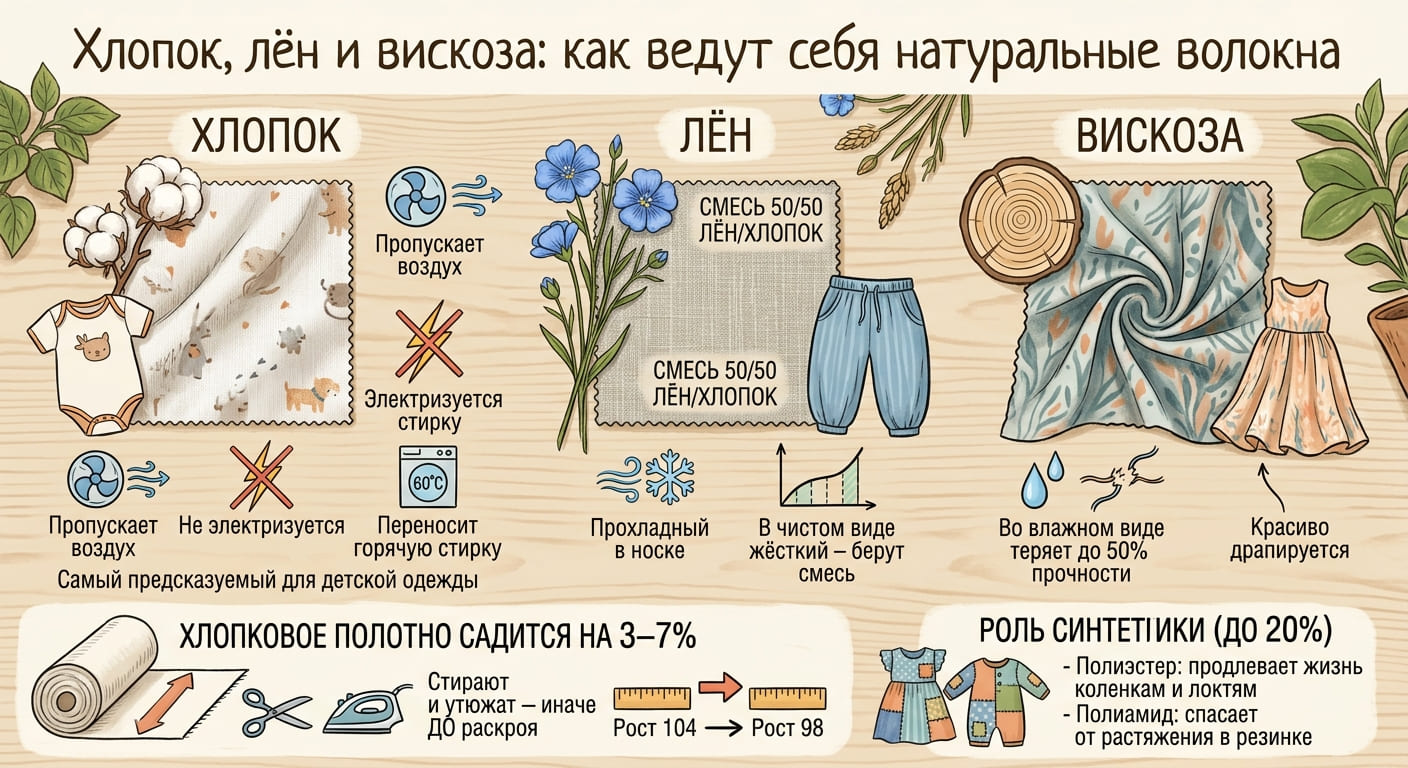Хлопок, лён и вискоза
